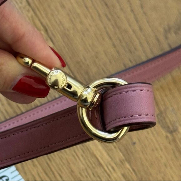 Coach Purse Shoulder Strap - Mauve Leather / Brushed Gold Hardware - Like New - Picture 9 of 10
